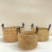 Cesto Taboa com ala - Kit c/3 und